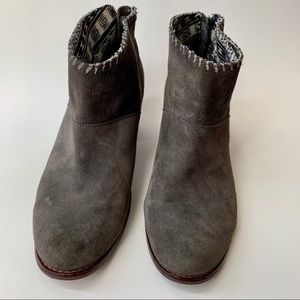 TOMS gray suede booties Aztec inside 7.5